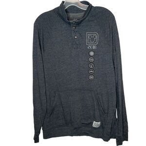 Disney Parks 2018 Men’s Quarter Button Cowl Neck Sweat Shirt. Size Medium.